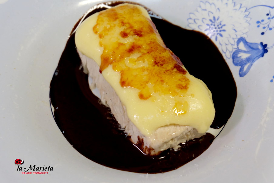 Helado de turrón cubierto de crema, Restaurant La Marieta Mollet