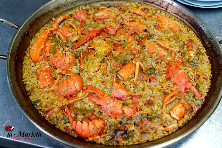 Restaurante La Marieta,Mollet del Valles, Barcelona,comer el mejor arroz en paella de bogavante
